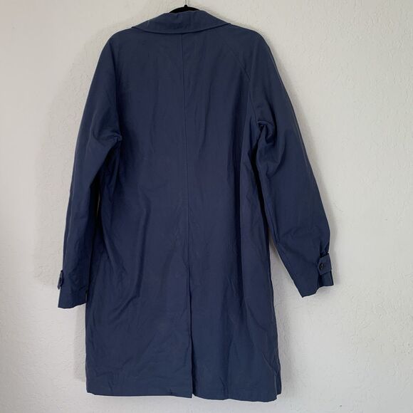 J Crew Trench Coat Men M Blue Authentic Outerwear Buttons Pockets Preppy Outdoor - Picture 3 of 11